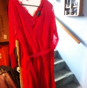 Lane Bryant Red Lace Wrap Dress